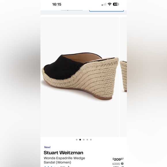 Stuart Weitzman Wonda Espadrille Wedge Sandal (Women) size 6B - Picture 9 of 10